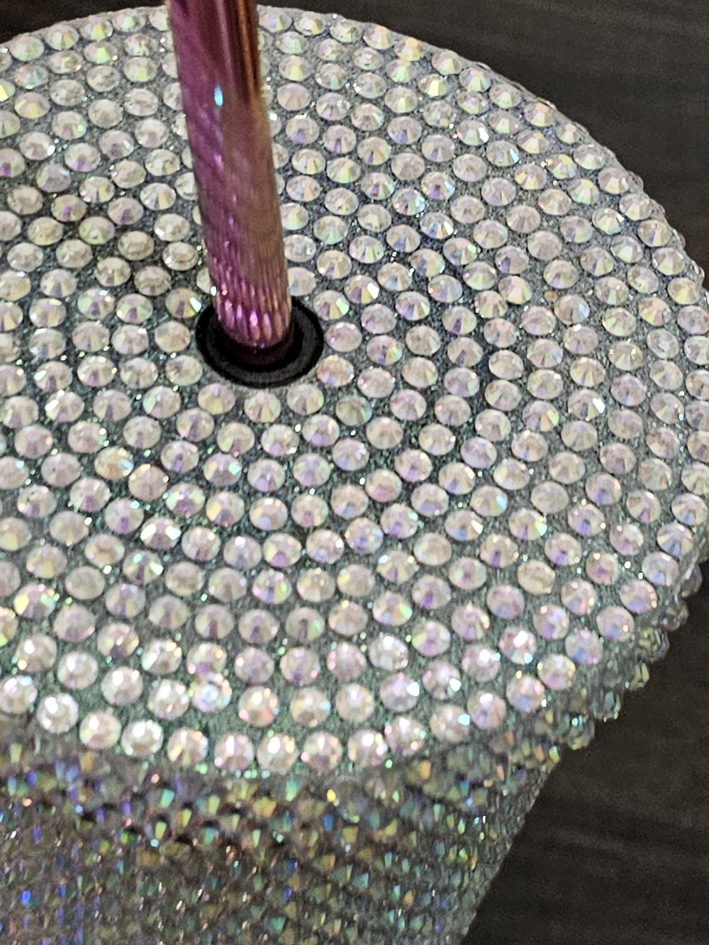 Iridescent Rhinestone Tumbler with Metal Straw - Picture 4 of 12